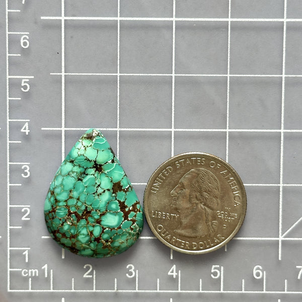 Large Deep Green Teardrop Yungai Turquoise Dimensions