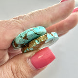 Faint Blue Number 8 Turquoise Top Drilled Cab Bead