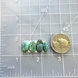 Small Ocean Blue Oval Yungai Turquoise, Set of 4 Dimensions