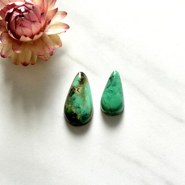 Large Sea Green Teardrop Crescent Lake Variscite Background