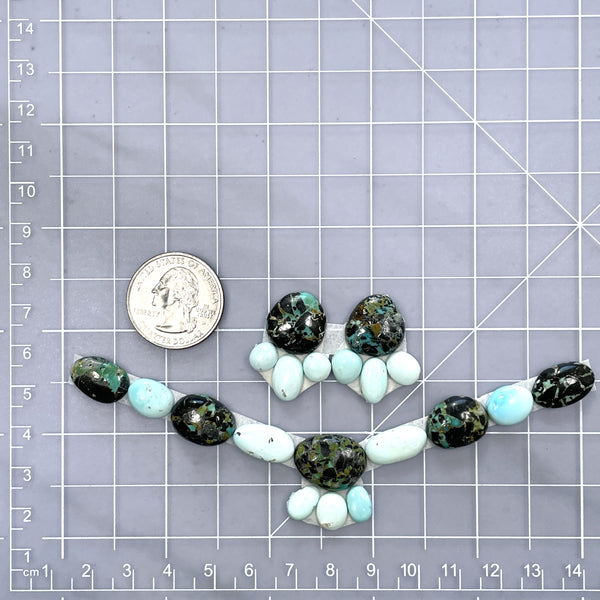 Small Mixed Mixed Mixed Turquoise, Set of 20 Dimensions