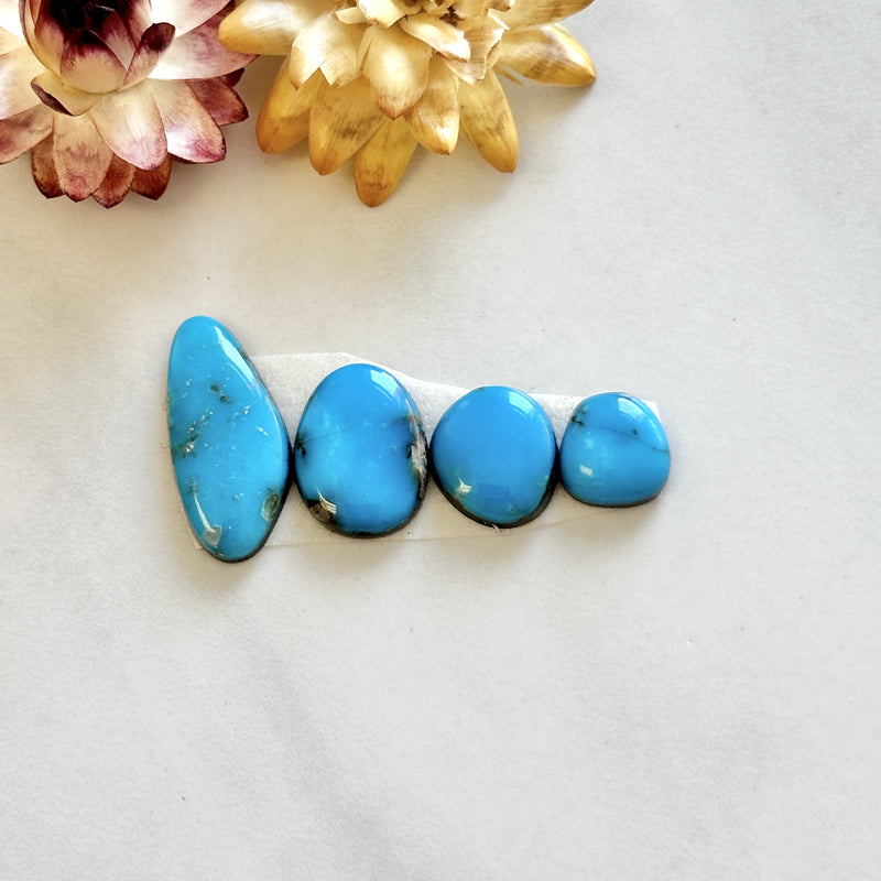 Small Ocean Blue Freeform Sleeping Beauty Turquoise, Set of 4 Background