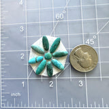 Small Mixed Mixed Mixed Turquoise, Set of 9 Dimensions