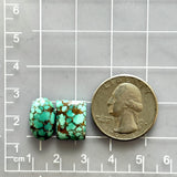 Small Bamboo Green Mixed Namtso Lake Turquoise, Set of 2 Dimensions