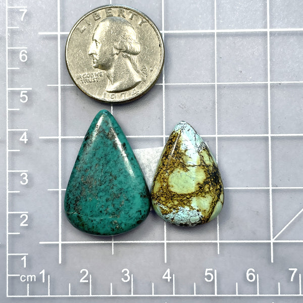 Large Mixed Teardrop Mixed Turquoise, Set of 2 Dimensions