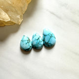 Medium Sky Blue Teardrop Namtso Lake Turquoise, Set of 3 Background