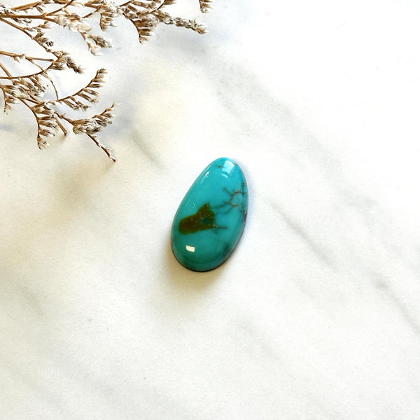 Medium Ocean Blue Freeform Lone Mountain Turquoise Background