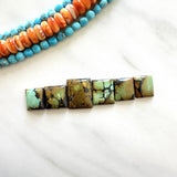 Small Earth Brown Bar Treasure Mountain Turquoise, Set of 6 Background