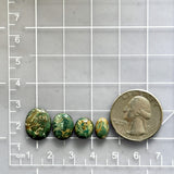Small Sea Green Mixed Royston Turquoise, Set of 4 Dimensions