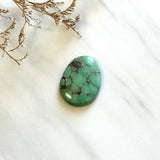 Large Bamboo Green Oval Bamboo Mountain Turquoise Background