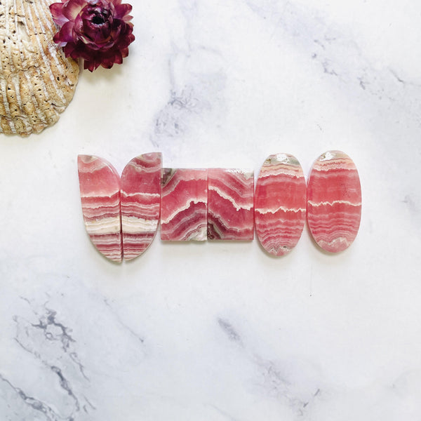 Large Pink Mixed Rhodochrosite, Set of 6 - Turquoise Moose