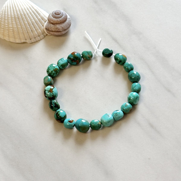 Sky Blue Fox Turquoise Smooth Nugget Beads Background