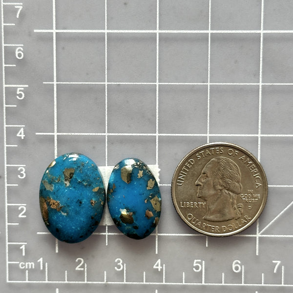 Large Ocean Blue Oval Ithaca Peak Turquoise, Set of 2 Dimensions