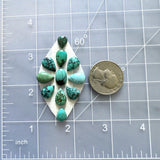 Small Mixed Mixed Mixed Turquoise, Set of 11 Dimensions