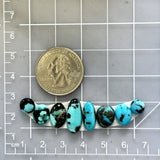 Small Ocean Blue Mixed Blue Moon Turquoise, Set of 8 Dimensions