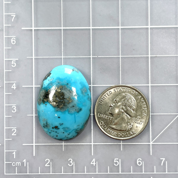 Large Ocean Blue Oval Ithaca Peak Turquoise Dimensions