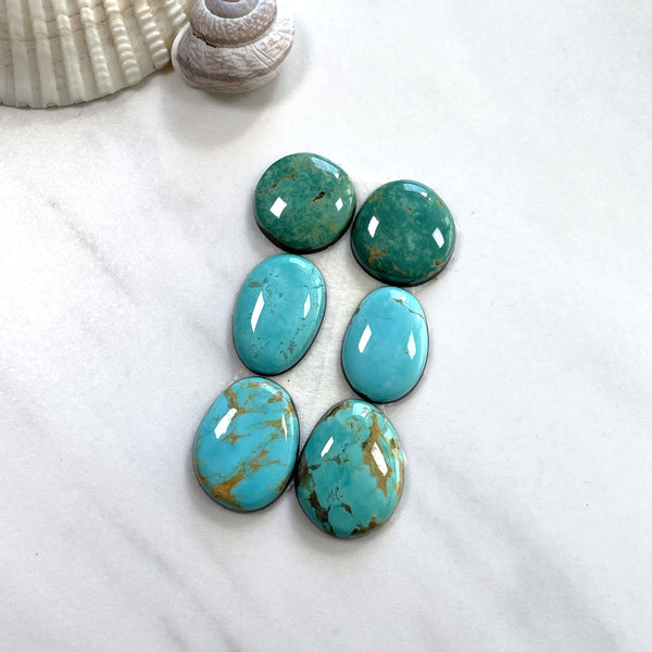 Small Mixed Mixed Tyrone Turquoise, Set of 6 Background