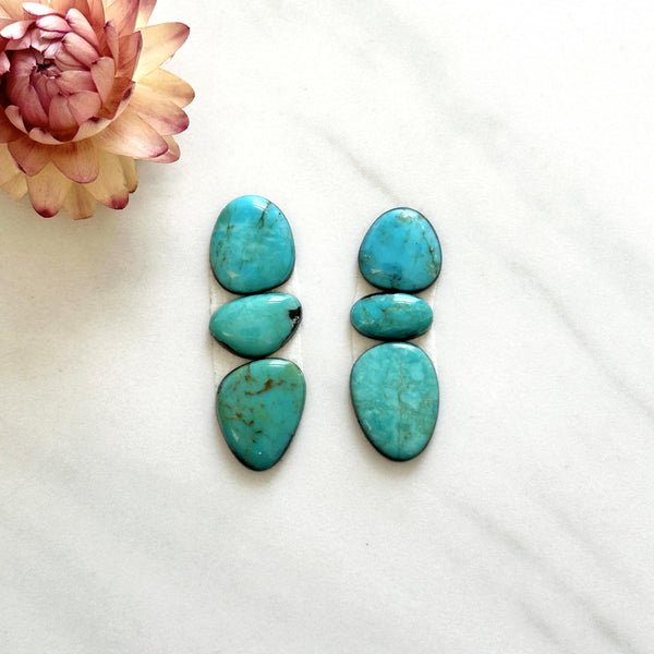 Small Sky Blue Freeform Kingman Turquoise, Set of 6 Background