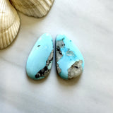 Large Sky Blue Teardrop Blue Moon Turquoise, Set of 2 Background