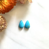 Small Sky Blue Teardrop Kingman Turquoise, Set of 2 Background