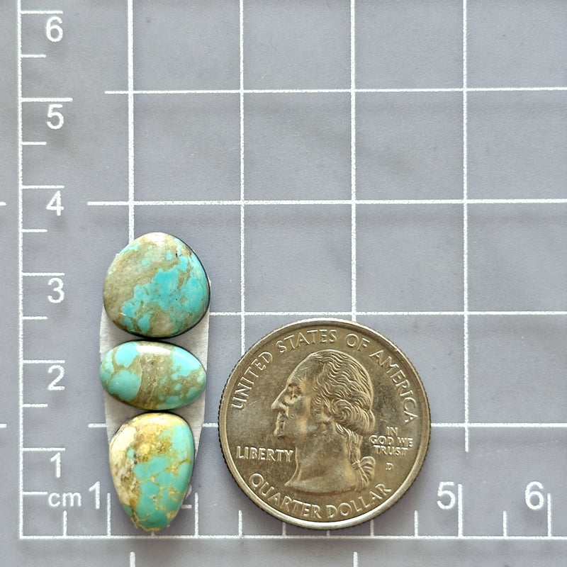 Small Mint Green Mint Green Pilot Mountain Turquoise, Set of 3 Dimensions