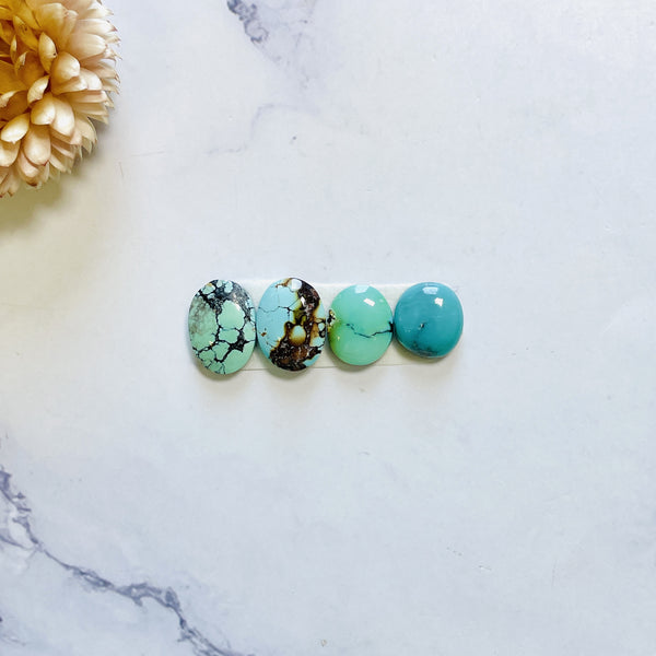 Small Mixed Mixed Mixed Turquoise, Set of 4 Background