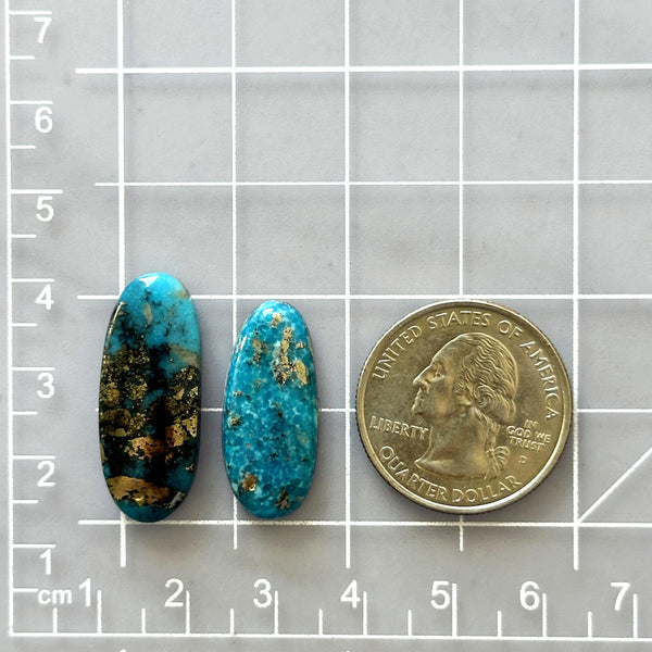 Large Sky Blue Oval Ithaca Peak Turquoise, Set of 2 Dimensions