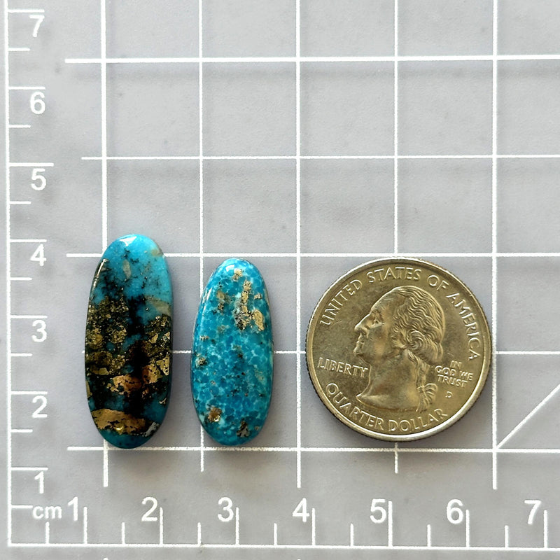 Large Sky Blue Oval Ithaca Peak Turquoise, Set of 2 Dimensions
