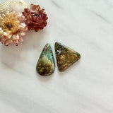 Large Sea Green Mixed Crescent Lake Variscite, Set of 2 Background