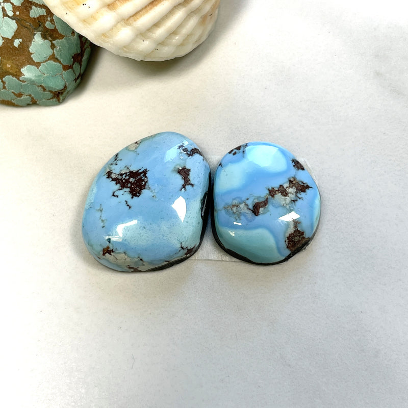 Medium Sky Blue Freeform Golden Hills Turquoise, Set of 2 Background