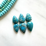 Small Sky Blue Teardrop Royston Turquoise, Set of 6 Background