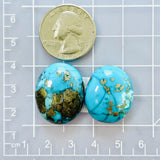 Large Sky Blue Orange Ithaca Peak Turquoise, Set of 2 Dimensions