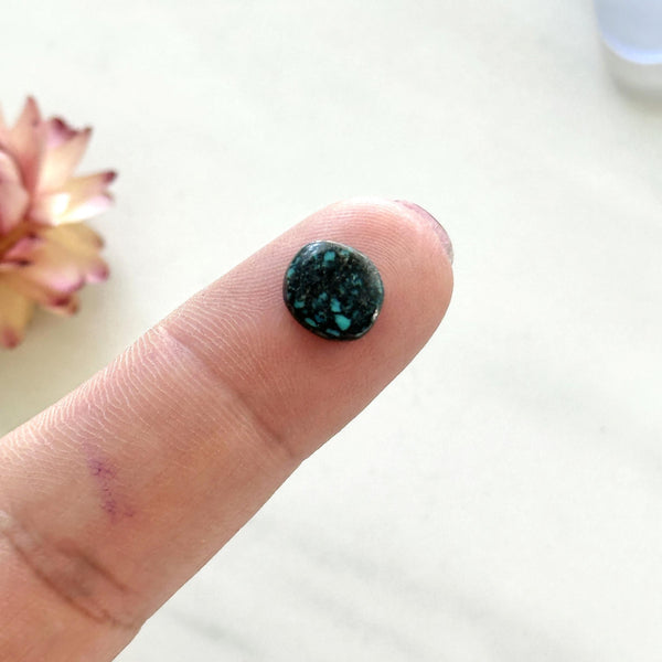 Small Deep Blue Round Lander Blue Turquoise Background