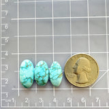 Medium Sky Blue Oval Sonora Turquoise, Set of 3 Dimensions