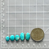 Small Sky Blue Mixed Kingman Turquoise, Set of 5 Dimensions
