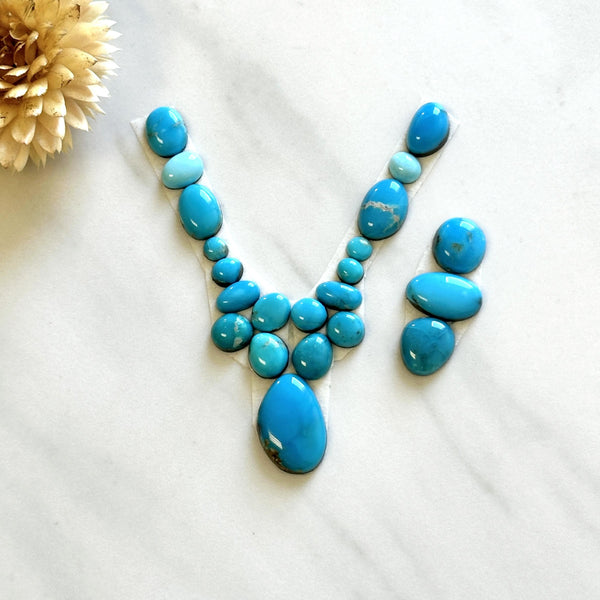 Small Sky Blue Mixed Sleeping Beauty Turquoise, Set of 22 Background