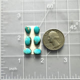 Small Sky Blue Mixed Kingman Turquoise, Set of 6 Dimensions