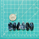 Large Deep Blue Mixed Pietersite Quartz, Set of 6 Dimensions