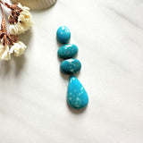 Small Sky Blue Mixed Fox Turquoise, Set of 4 Background