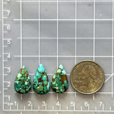 Medium Sea Green Teardrop Namtso Lake Turquoise, Set of 3 Dimensions