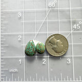 Small Bamboo Green Mixed Bamboo Mountain Turquoise, Set of 2 Dimensions