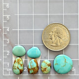 Medium Sky Blue Mixed Number 8 Turquoise, Set of 6 Dimensions