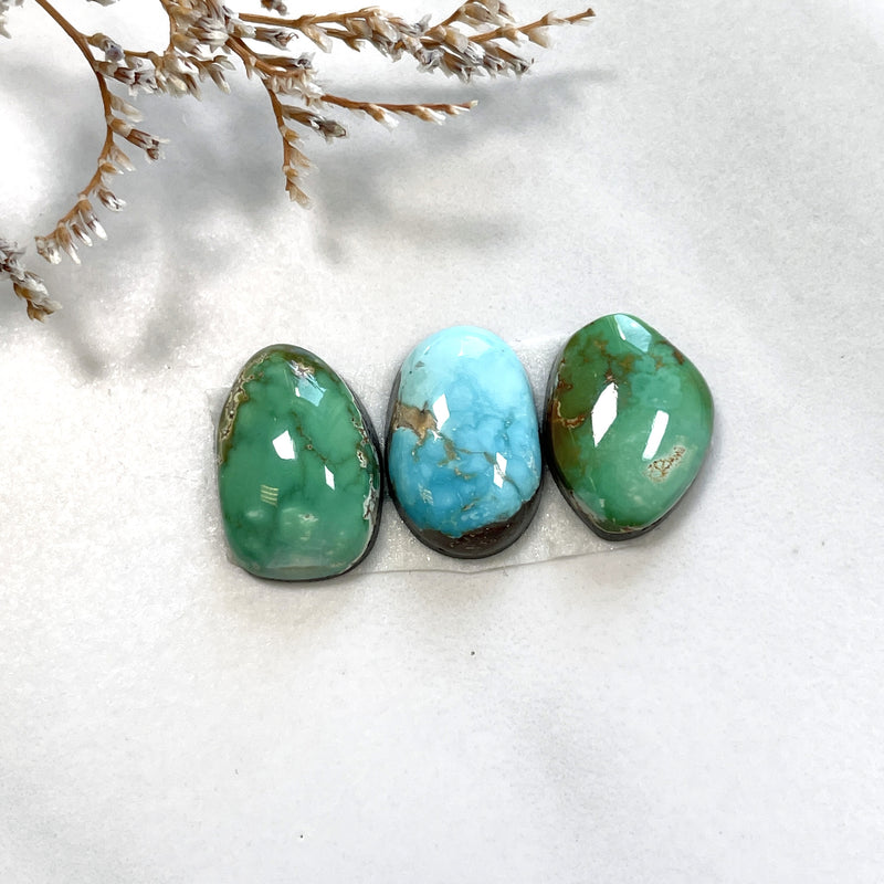 Small Mixed Freeform Carico Lake Turquoise, Set of 3 Background