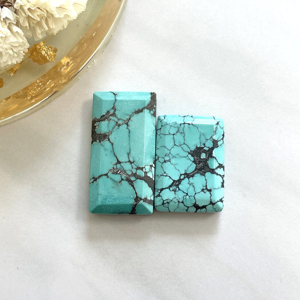 Large Sky Blue Bar Yungai Turquoise, Set of 2 Background