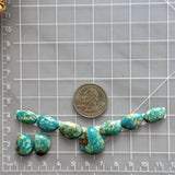 Small Sky Blue Mixed Fox Turquoise, Set of 9 Dimensions