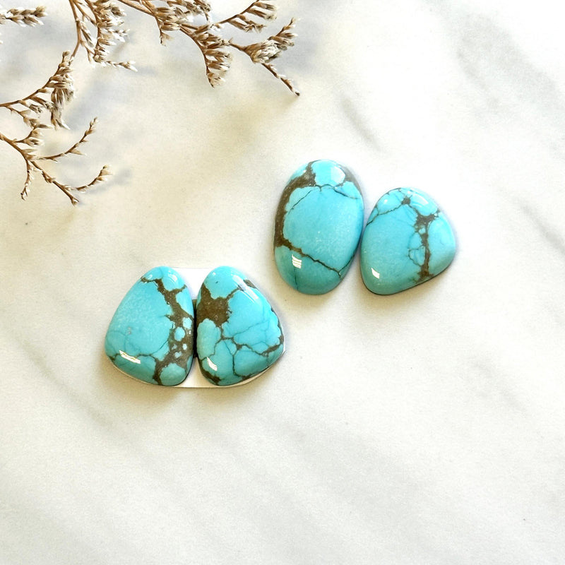 Medium Sky Blue Mixed Number 8 Turquoise, Set of 4 Background