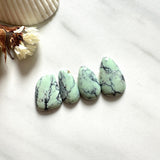 Small Faint Green Mixed Crescent Lake Variscite, Set of 4 Background