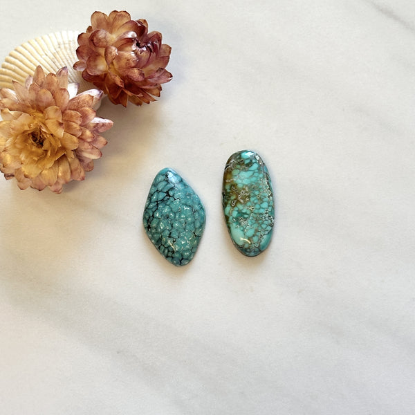 Large Sky Blue Mixed Mixed Turquoise, Set of 2 Background