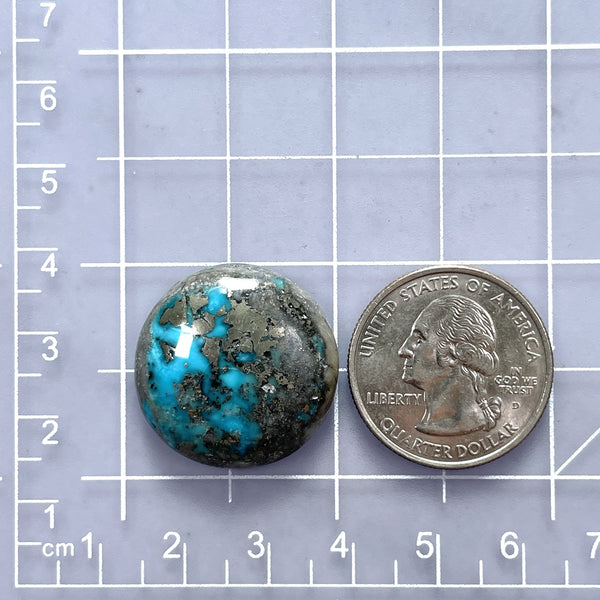 Large Ocean Blue Round Ithaca Peak Turquoise Dimensions