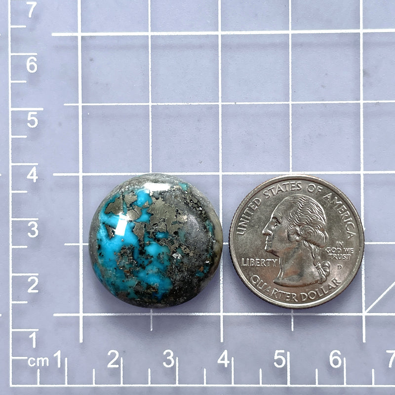 Large Ocean Blue Round Ithaca Peak Turquoise Dimensions